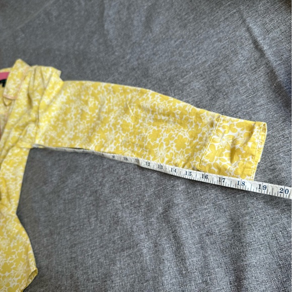 Boden yellow floral button down shirt EUC - Picture 9 of 11